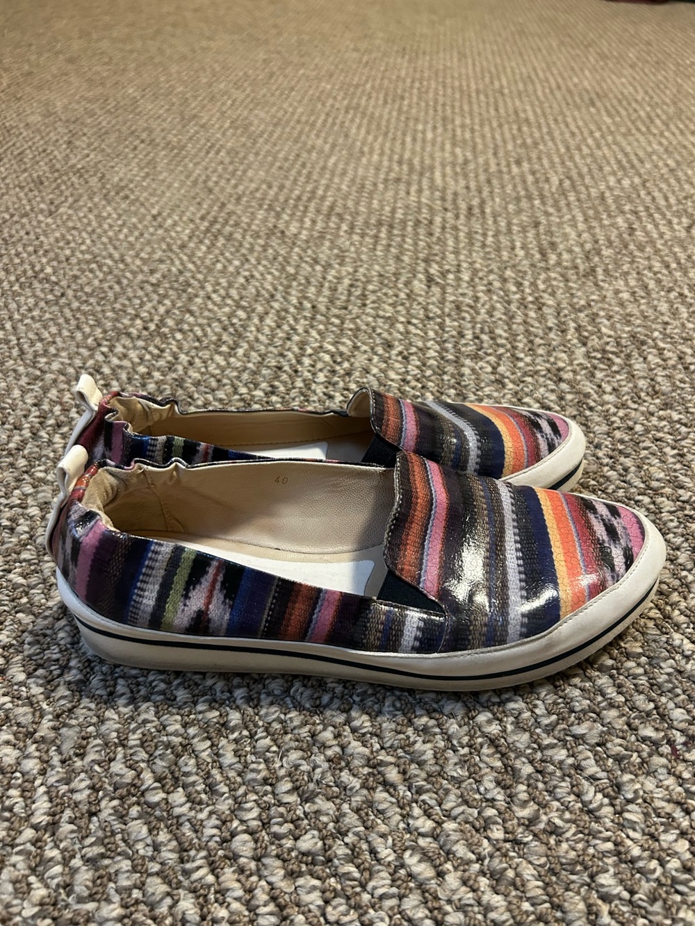 Ron White Nell Southwest Printed Leather Ultralight Slip-on Sneakers Size 9/40